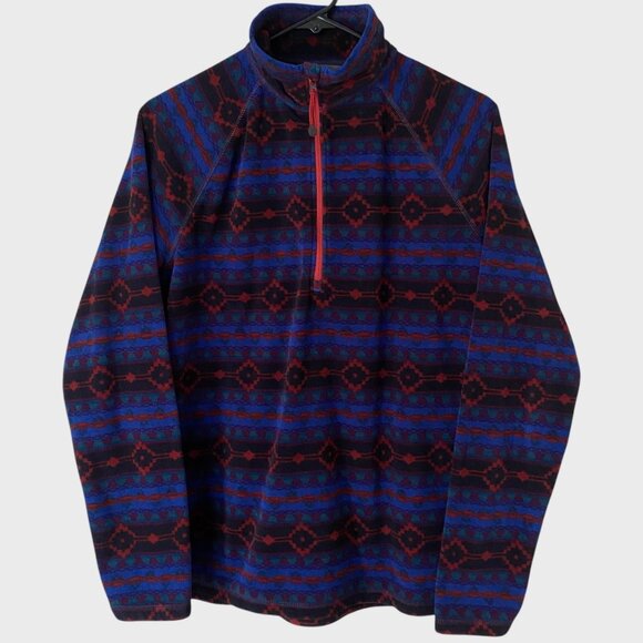 Eddie Bauer Quest Fleece Aztec Quarter-Zip Women's Large Long-Sleeve Pullover - Picture 1 of 12